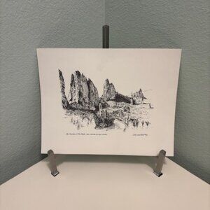 1978 GE Geivett The Garden of the Gods" pen/ink drawing - Colorado Art!
